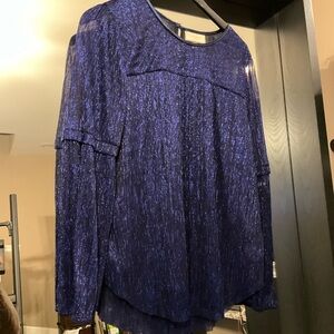 (Sue) B1G1 Moulinette Soeurs Blue Boxy 3/4 Sleeve Blouse